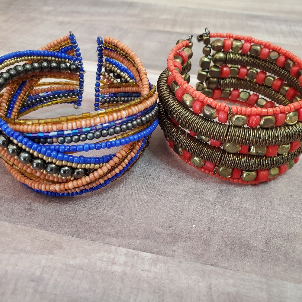 2 wire bead bracelets
